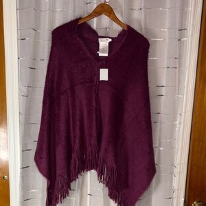 Molly Bracken Deep Pink Knit Poncho